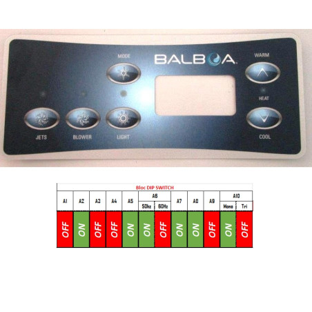 CEL325+CEL859-CLAVIER COMPLET BALBOA AIR TURBO ET PERFORMANCE